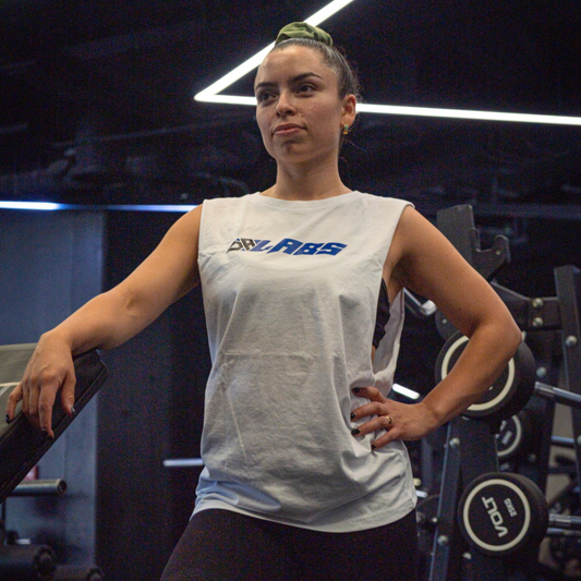Polera Mujer Algodón Blanca Azul